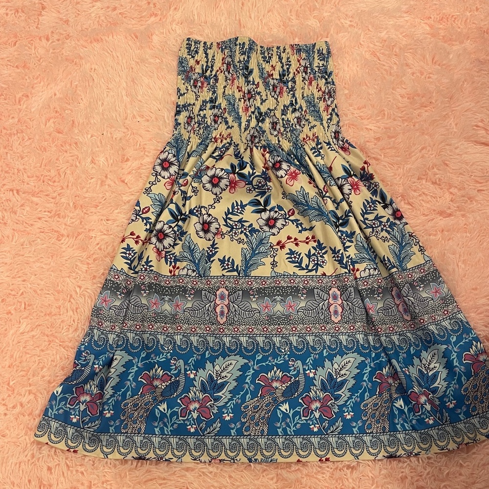 Tube top mid length dress